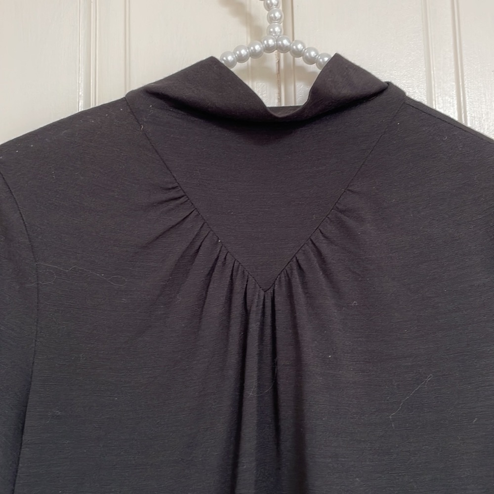 TORY BURCH - BLACK LIGHTWOOL TOP - Picture 4 of 9